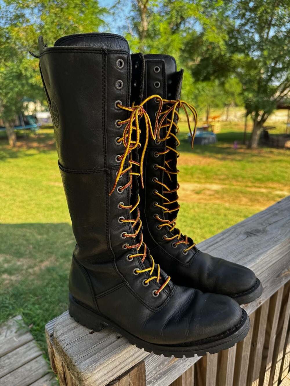 Harley-Davidson Women's D84531 Tall Lace-Up Leather Motorcycle Boots